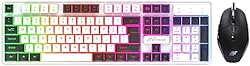 Ant Value KK1002 Wired Gaming Keyboard & Mouse Combo, 104 Silent keys, Backlit Rainbow LED Keyboard & 3200 DPI