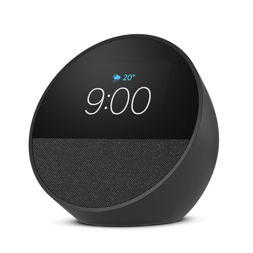 【New】Echo Spot（2024年発売） - スマートアラームクロック with Alexa、鮮やかなサウンド | ブラック