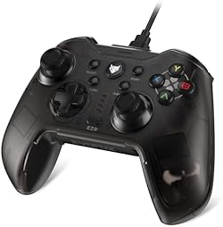 EvoFox Elite X Wired Gamepad for PC with Dual Vibration Motors, 2 Macro Back Buttons, Translucent Shell Contro