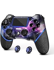 AceGamer Upgraded Version Wireless Controller for PS4 Game Compatible with PS4/Pro/PC with Motion Motors and Audio Function,Mini LED Indicator,USB Cable,Anti-Slip-Starry Sky