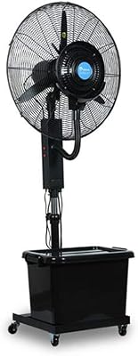 YUYI Oscillating Fan Industrial Spray Fan, Oscillating Fan Misting 3 Cooling Speeds 90° Oscillated Adjustable Height Floor Fan for Outdoor Use Cooling Fans (Size : 26inch-65cm-260W)