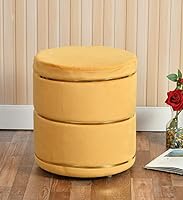 Smartkart Pouffes Sitting Stool for Living Room Mudda Puffy Wooden Ottoman Stools Poof Footstool Pouf for Office Home...