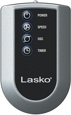 Lasko Oscillating High Velocity Tower Fan, Remote Control, Timer, 3 Powerful Speeds, for Garage, Basement and Gym, 35" Silver