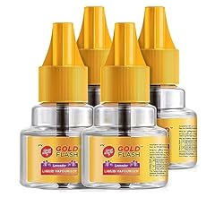 Good knight Gold Flash Liquid Vapourizer | Mosquito Repellent Refill | Lavender Fragrance | Pack of 4 (45ml each)