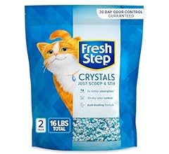 Fresh Step Crystals Cat Litter, Ultra Lightweight and Absorbing, 16 lbs total, (2 Pack of 8lb Bags)
