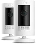 Ring Außenkamera Akku (Stick Up Cam) | Überwachungskamera aussen mit 1080p-HD-Video, WLAN, witterungsbeständig, geeignet für Haus & Grundstück, Alexa-kompatible Sicherheitskamera | 2 Kameras