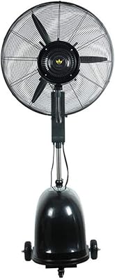 FUFU Cooling Fans 30" Standing Centrifugal Mist Fan , 3 Speed, 90°Oscillation, 100% Copper Motor Commercial Cooling High-Velocity Outdoor Indoor Mist Fan Black Industrial Cool Fan 350W Free Tax 3 Spe