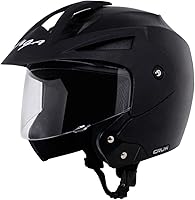 Vega Crux ISI Certified Flip-Up Helmet for Men and Women with Clear Visor(Black, Size:M)