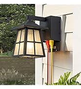 c cattleya Porch Light with Outlet Plug, Outdoor Light with Outlet Built in Exterior Light Fixtur...