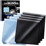 DABLOCKS クリーニングクロス マイクロファイバー メガネ拭き 液晶画面やカメラレンズにも 20×20cmの8枚セット(黒4枚、水色4枚) image