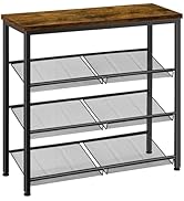 Pipishell 4-Tier Shoe Rack for Entryway and Small Spaces with Wooden Top & Metal Frames, Shoe Sto...