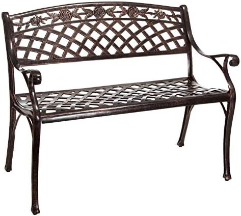 Christopher Knight Home Hamilton Outdoor Cast Aluminum Bench, Copper