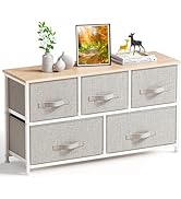 Pipishell Fabric Dresser, Dresser for Bedroom with 5 Drawers, Wide Dresser Storage Tower Organize...
