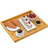 Pipishell Serving Tray with Handles, Bamboo Breakfast Tray Wooden Trays for Eating, Working, Stor...