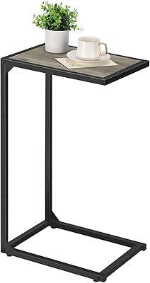 FAGIGY Side Table/C Shaped End Table for Couch & Bed, End Tables Living Room Tables Sofa Tables for Living Room, TV Tray for Eating on Couch, Small End Tables for Small Spaces, Easy Assembly, Oak