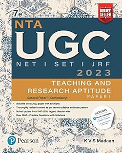 NTA UGC NET /SET/JRF Paper 1, Teaching and Research Aptitude – 2023, Includes latest 2022 paper and 2600+ Prac