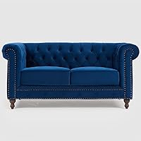 IDEAL HANDICRAFTS Hand-Made Velvet 3 Seater Modern Chesterfield Button Tufted Sofa for Living Room, Office, Hallway,...