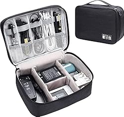 House of Quirk Polyester Electronics Accessories Organizer Bag, Universal Carry Travel Gadget Bag For Cables, 