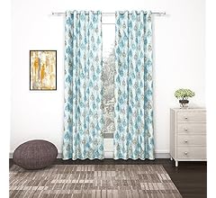 BEDSPUN Curtain Door - Raga Curtain for Door 7 Feet Light Filtering Curtains for Home |Motif| White and Blue| Polyester, Pa…