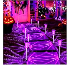 DenicMic Solar Lights Outdoor 10 Pack Solar Pathway Lights Outdoor Halloween Decorative Lights Solar Garden Lights LED Wate…