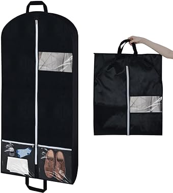 BEISHIDA 1 Pack 50" Garment Bag for Travel, Suit Bag Garment Cover for Hanging Clothes, Garment Bag for Storage, with Pockets