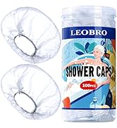 LEOBRO Shower Cap, Large Disposable Shower Caps, 100PCS Large Shower Caps for Women Disposable, P...