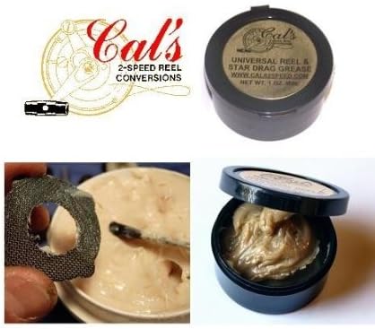 Cal's Universal Reel and Star Drag Grease Multi Use 1 Pound Tub (Tan, 1 Ounce)