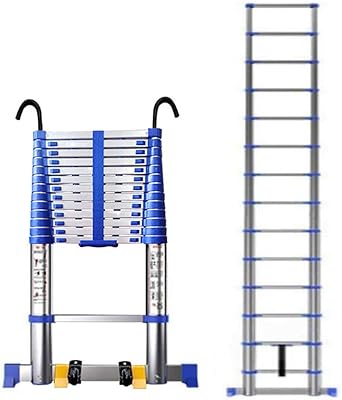 ,8M/26Ftretractable Ladders for Home Attic & Outdoor Building, Collapsiblecopiladder with Hooks & Load 150Kg