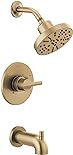 Delta Faucet Nicoli 14 Series Single-Handle Tub and Shower Trim Kit, Shower Faucet with 5-Spray H2Okinetic Shower Head, Champagne Bronze 144749-CZ (Shower Valve Included)