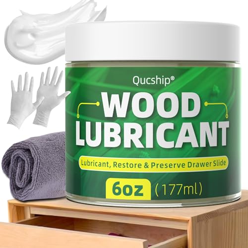 6oz Wood Lubricant & Wood Wax - Sliding Drawer & Door Hinge Lubricant, Drawer Wax - Restore & Maintain Wooden Slide, Paste Wa