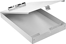 Amazon Basics Aluminum Storage Clipboard, Two-Tier, Standard Clip, 14" x 9", Silver