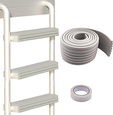 Qiveno Bunk Bed Ladder Pads, 6.56 ft Edge Protector Adjustable Ladder Pads with Strong Adhesive Soft Corner Protectors for St