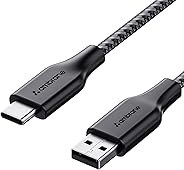 Ambrane Unbreakable 3A Fast Charging 1.5m Braided Type C Cable for Smartphones, Tablets & other Type C devices, 480Mbps Data Sync, Quick Charge 3.0 (RCT15A, Black)