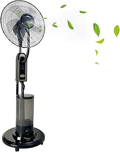 HSPLXYT Patio Misting Fan, Outside Cooling Fan, 3-Speed Oscillating Pedestal Fan, Spray Fan for Outdoor, Commercial, Residential, Greenhouse, Workshop, Patio with Timer &amp; Remote Control