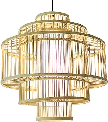 Daoke LED Chandeliers, Retro Creative Nordic Chinese Bamboo Zen Retro Restaurant Lamp Hotel Bed and Breakfast Hot Pot Restaurant Lamp Aisle Lamp Japanese Bamboo Lamp (Size : 40 * 40cm)