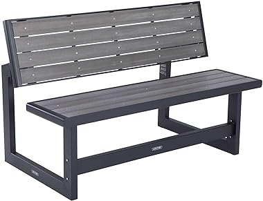 LIFETIME 60253 Outdoor Convertible Bench, 55 Inch, Harbor Gray
