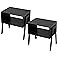 Forevich Nightstands Set of 2 Bamboo End Tables Beside Table for Bedroom Living Room Stackable Side Table Bedside Tables with