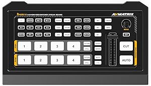 AVMATRIX Shark H4 Video Mixer Switcher with 4xHDMI Input SD Card USB Recorder for Live Streaming