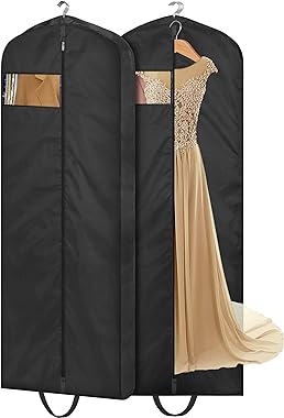 MISSLO 65" Long Garment Bags for Travel Dress Bags Wedding Dress Cover Waterproof Clothing Bags Storage Traveling Clothes Pro