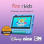 Amazon Fire 7 Kids tablet, ages 3-7. Top-selling 7" kids tablet on Amazon - 2022 | ad-free content with parental controls included, 10-hr battery, 32 GB, Blue