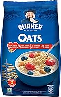 Quaker Oats 1kg, Rolled Oats Natural Wholegrain, Nutritious Breakfast Cereals, Dalia Porridge, Easy to Cook