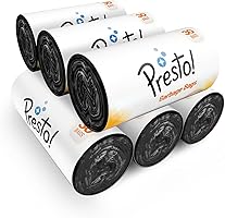 Amazon Brand - Presto! Garbage Bags Medium 180 Count|19 x 21 inches Black , For Dry & Wet waste|30 bags/roll (Pack of 6)