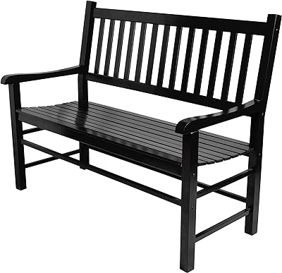 Shine Company Eden Outdoor Garden Bench – Black