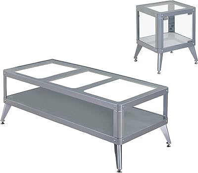 HOMES: Inside + Out Vador Metal Frame 2 PC Coffee Table Set