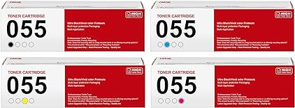 055 Toner Cartridge Set Replacement for Canon 055 Toner Cartridge Set Canon 055H Work with Canon MF743Cdw Toner Color ImageCLASS MF741Cdw MF745Cdw MF746Cdw LBP664Cdw Printer, 4 Pack