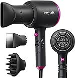 Wavytalk Professional Hair Dryer with Diffuser, 1875W Blow Dryer Ionic Hair Dryer for Women with Constant Temperature, Hair Dryer with Ceramic Technology Fasting Drying Light and Quiet, Black