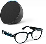 Amazon Echo Frames (3rd Gen) + Echo Pop | Smart glasses with Alexa | Round frames in Blue Tortoise with prescription ready lenses
