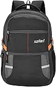 Safari Omega spacious/large laptop backpack with Raincover, college bag, travel bag for men and women, Black, 30 Litre