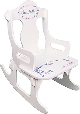 My Bambino Personalized Child's Lacey Bow Puzzle Rocking Chair
