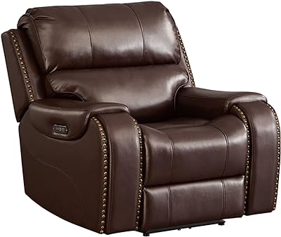 Signature Design by Ashley Latimer Power Recliner with Adjustable Headrest, Brown